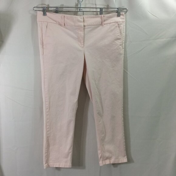 LOFT Marisa Cropped Pants Ankle Light Pink Cotton Stretch Size 16 - Picture 1 of 4